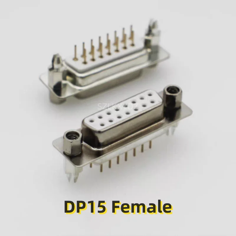 10PCS/LOT DB15 DP15 Male/DP15 Female  Male pins Female hole Welded plate with riveted harpoon fixing screws