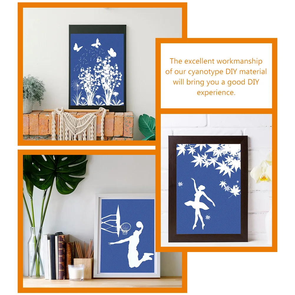 

1 set Cyanotype Solar Paper 10x15cm Blue Sensitized Craft Photographic Art Supplies Classroom Camp Workshop Group Activity