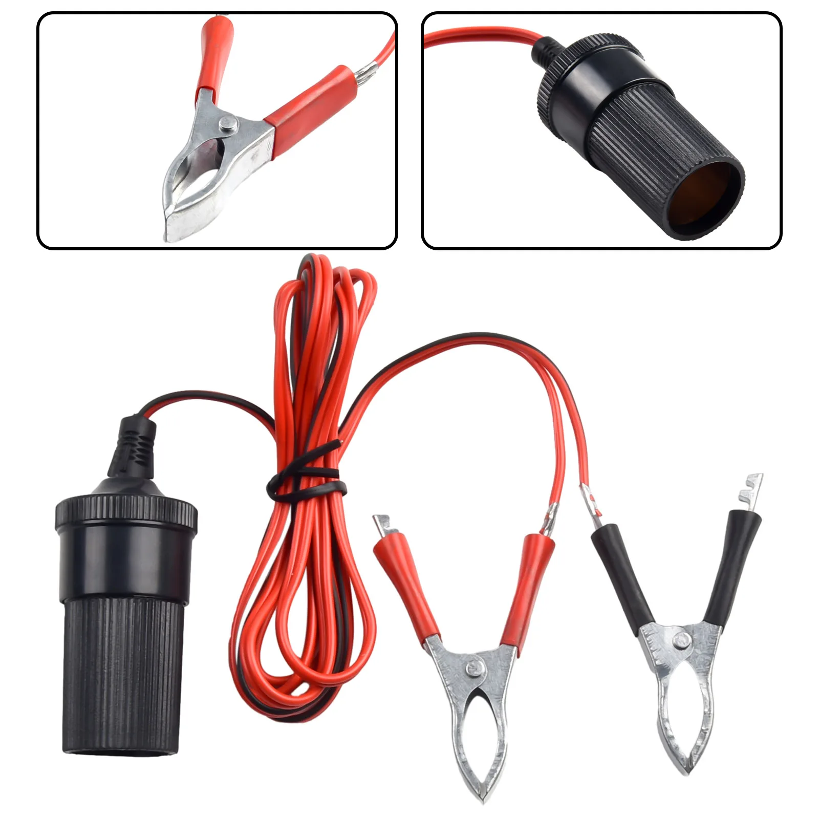 1 Set 12V Car Cigarette-Lighter Socket To Battery-Alligator Crocodile Clip Connector 15A Conversion Line Car Accessories