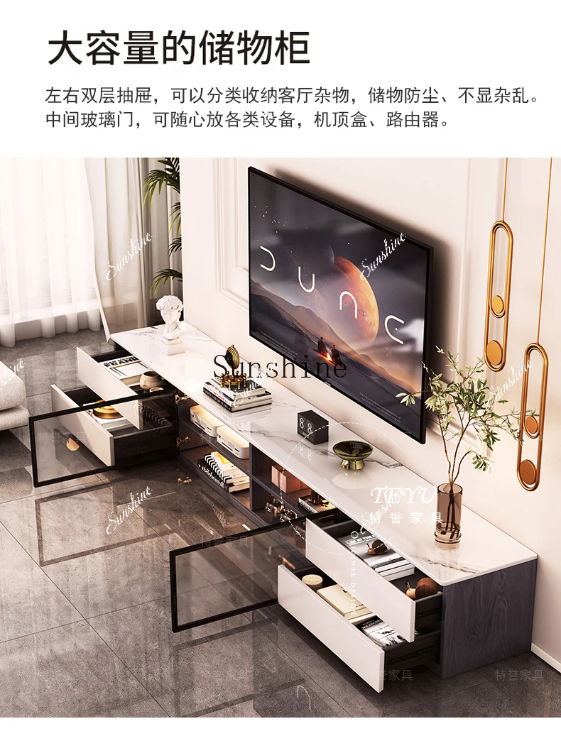 Living room household small apartment modern simple glass floor cabinet  FT