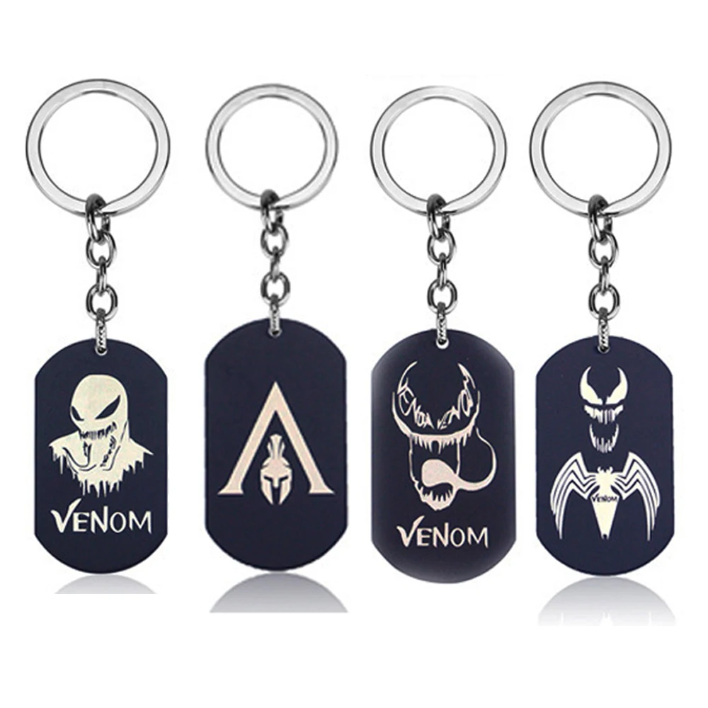 Portachiavi film Avengers Venom Deadly Guardian collana portachiavi in acciaio inossidabile uomo ragazzo bambini zaino ornamento regalo