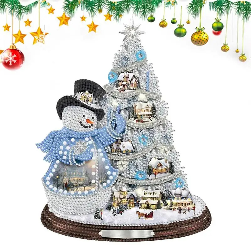 5D Diamond Painting Christmas Decoration Snowman Cross Stitchs Diamond Embroidery Painting SetDIY Christmas Gift New Year 2024