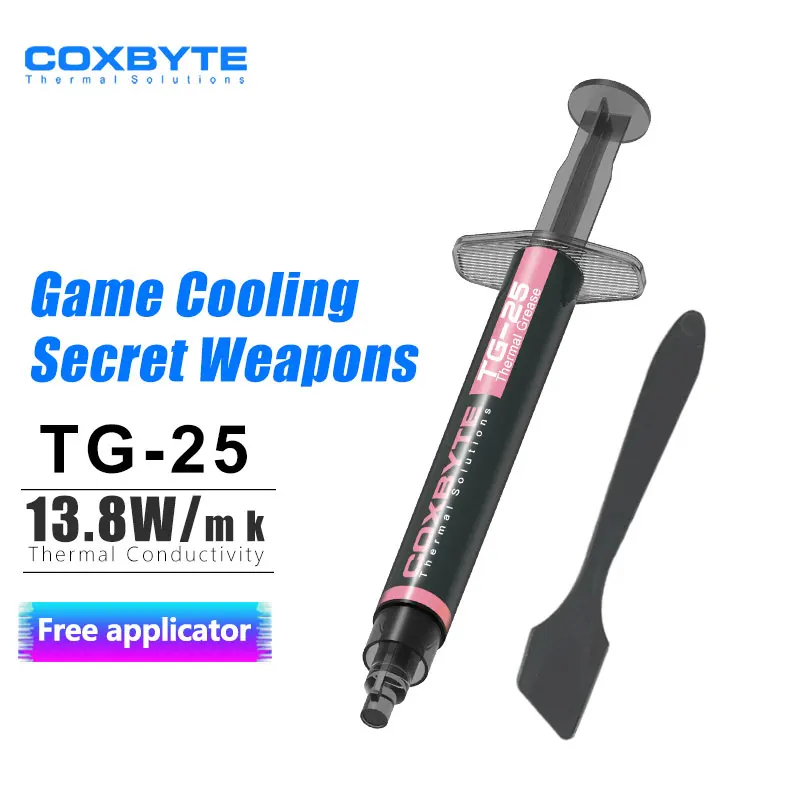 

Coxbyte TG-25 13.8 W 2g Thermal Grease Performance Thermal Conductive Grease Paste For Game PC PS5 CPU GPU Cooling