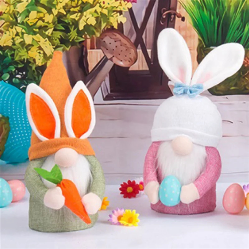 

SQPP-2Pcs Polyester Doll Easter Gnome Doll Easter Decorations Easter Decorations For The Home Easter Gnomes