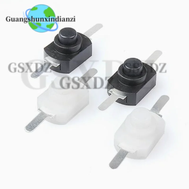 10Pcs 1208YD DC 1A/30V 12*8mm Balck/White Mini Push Button Switch for Electric Torch Self Locking ON-OFF