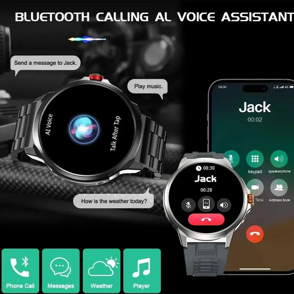 1.93 بوصة ساعة HD شاشة كبيرة ساعة ذكية الرجال النساء 700mAh بطارية بلوتوث دعوة GPS المسار معدل ضربات القلب IP68 مقاوم للماء SmartWatch