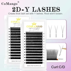 Single Tips 2D Russian Volume Eyelash Extension Lightweight Y Style C D Curl Natural Soft Comfortable False Lashes