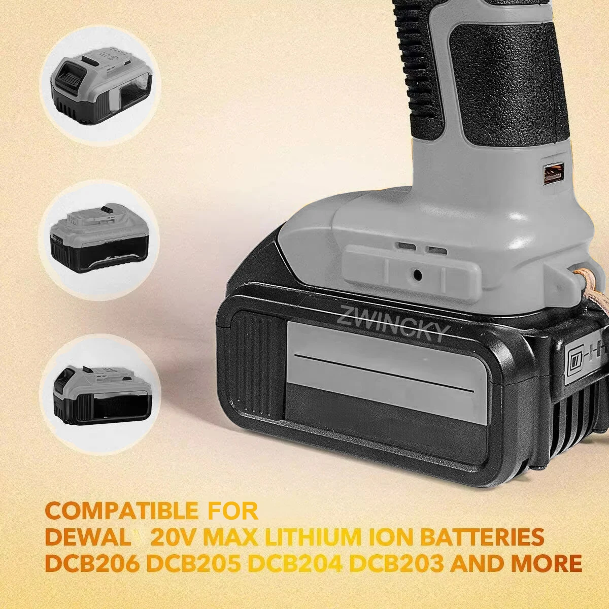Work Light LED Lamp For Dewal 3W/12W 18V DCB140 DCB200 Lithium Battery With Dual USB Outdoor Flashlight Emergency Light flash