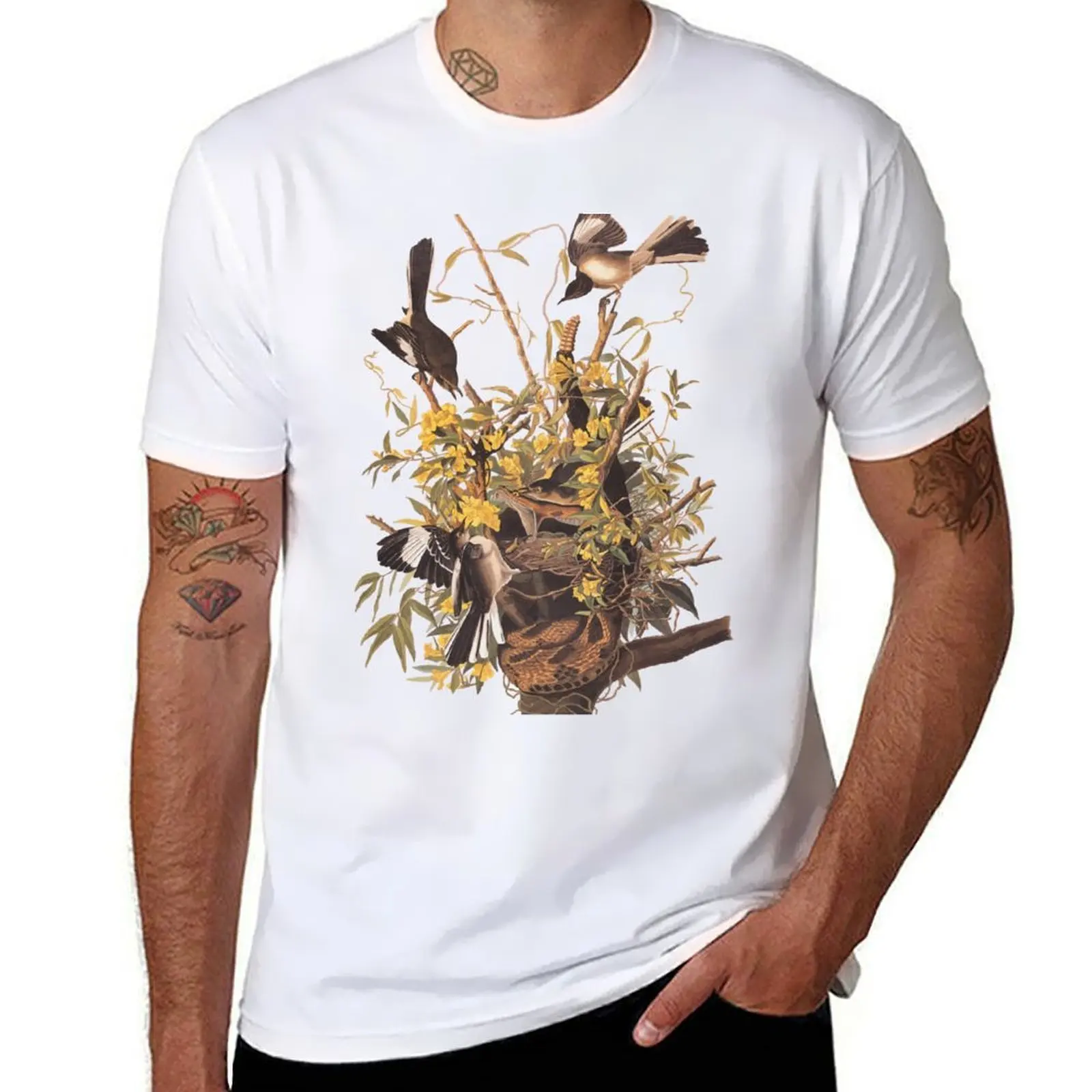 

Audubon's Mocking Bird T-Shirt men t shirt cotton 100% t shirts for man cotton funny T-Shirt