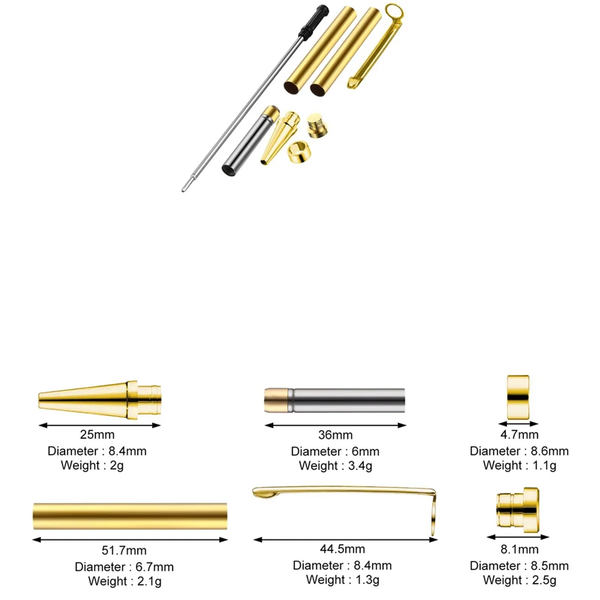 

AA98 48 Pcs Slimline Pen Kits for Wood Turning, Multicolor Twist Pen Kit with Refills for DIY Pen Making