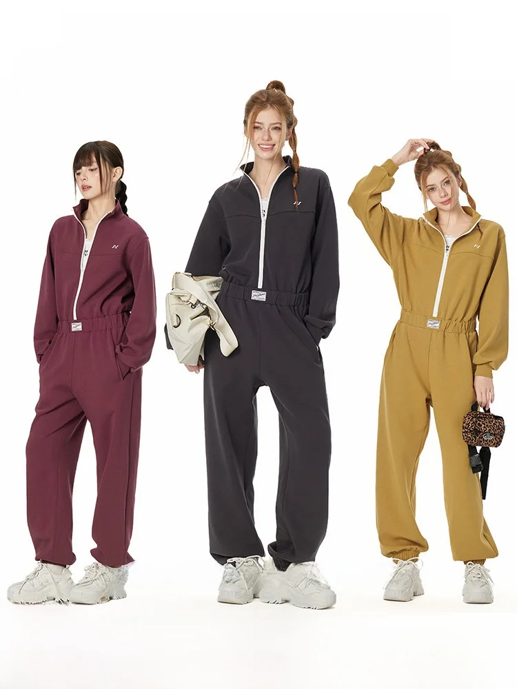 

TurnSignal Casual Sportswear Women's Loose Jumpsuit High Waist Slimming Long Pants Street Sle Online Exclusive Regular Thic...