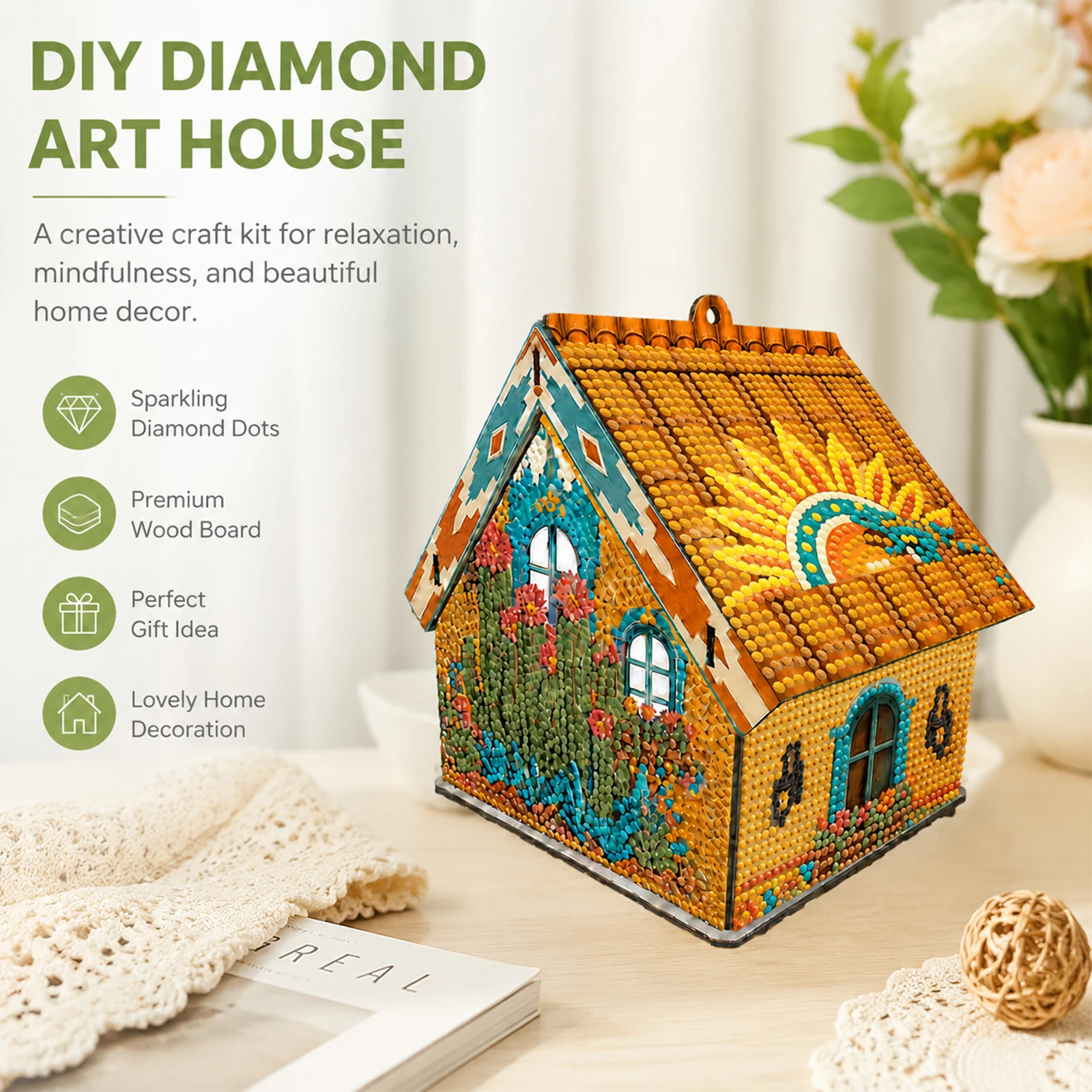 DIY Houten Huis Diamant Schild - Resin Art Ideas recensie en prijs