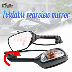 Foldable Rotatable Rearview Mirror w/ Turn Signal Fit For SUZUKI K11 GSXR600 GSXR750 2011 - 2025 GSXR1000 2011 - 2016