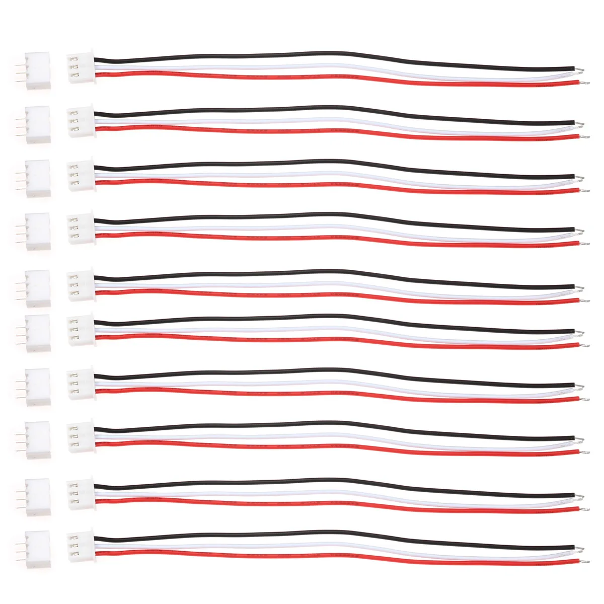 10set Mini  JST XH 2.54mm 3-Pin Connector Plug Electronic Line Single Connect Terminal Plug With 24AWG 150mm Length Wire Cable