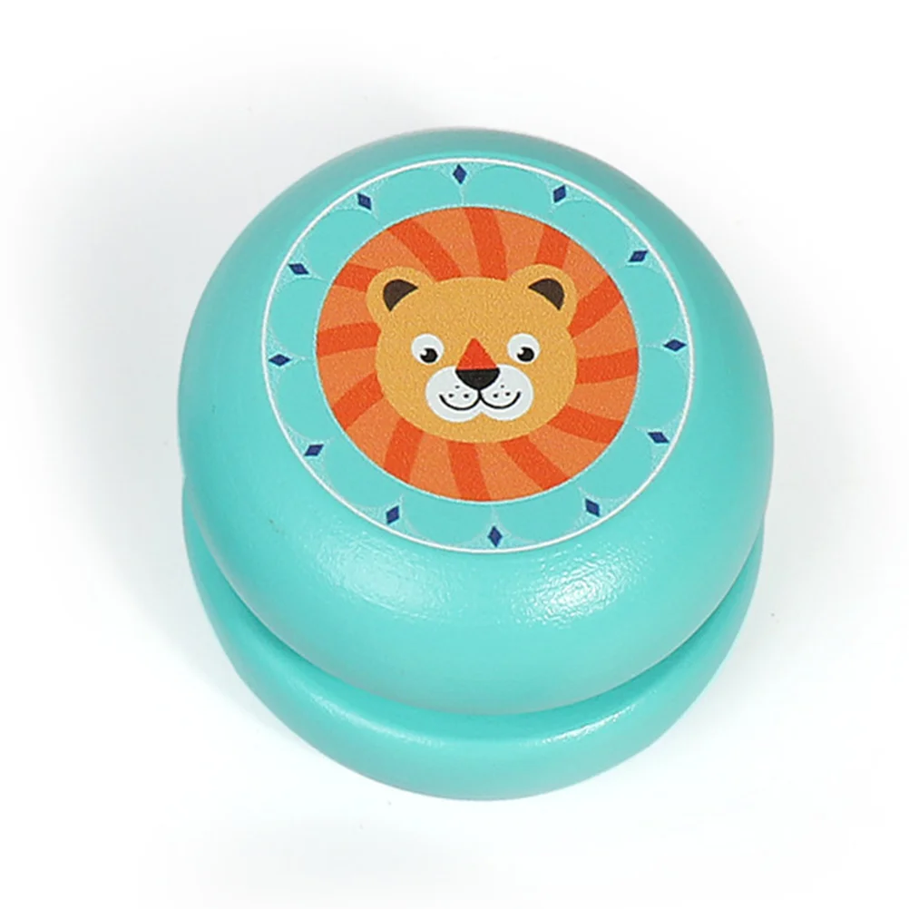 2Pcs Wooden Yo-yo Toys Lovely Cartoon Animal Pattern Yoyo Toy Ball Toy for Kids Children (Random Style)