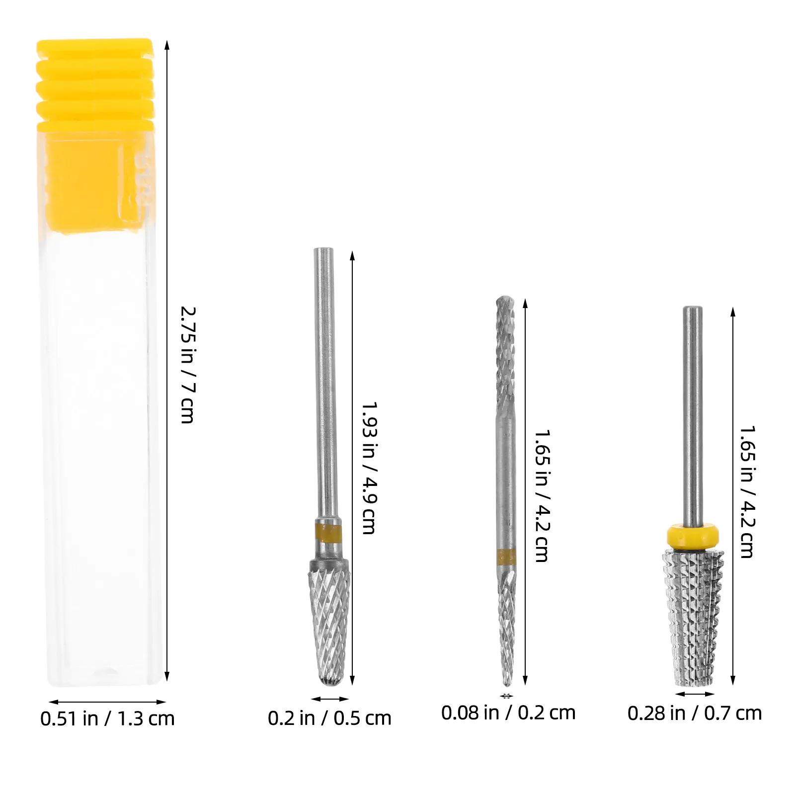 3pcs Nail Drill Bits Set for Acrylic Gel Nails – Manicure Pedicure Cuticle Cleaner & Dead Skin Remover