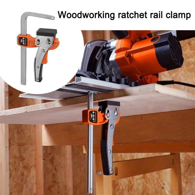 

Woodworking Quick Ratchet Track Guide Rail Clamp Circular Saw Desktop Track Fixed Strong Clamp Multi-role F-type Clamping Tools