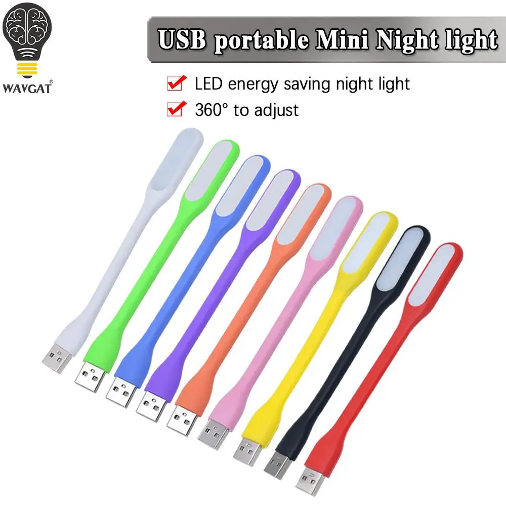 WAVGT Mini Portable USB Book Light Reading Lamp 5V 1.2W Super Bright LED Lamp for Power Bank PC Laptop Notebook