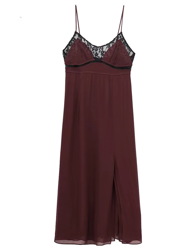 المرأة مثير فستان الرسن 2025 أزياء من الدانتل لصق أكمام عارية الذراعين الرسن فساتين النساء الصيف أنيقة فساتين الحفلات المسائية #4