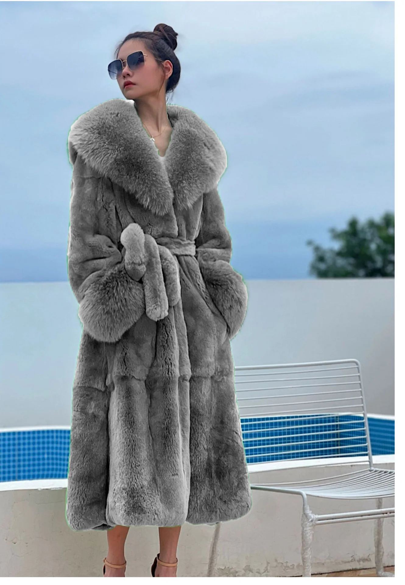 Women's Parker Winter Fur Warm Large Size Solid Color Fur & Faux Fur Women New Casual Long Sleeve Temperament Women Fur Coat Y72