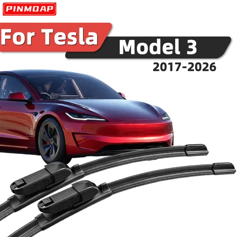 PINMOAP 2pcs High Quality Front Windshield Wiper Fit For Tesla Model 3 2017-2026 High Quality Silent Front Wiper Car Parts