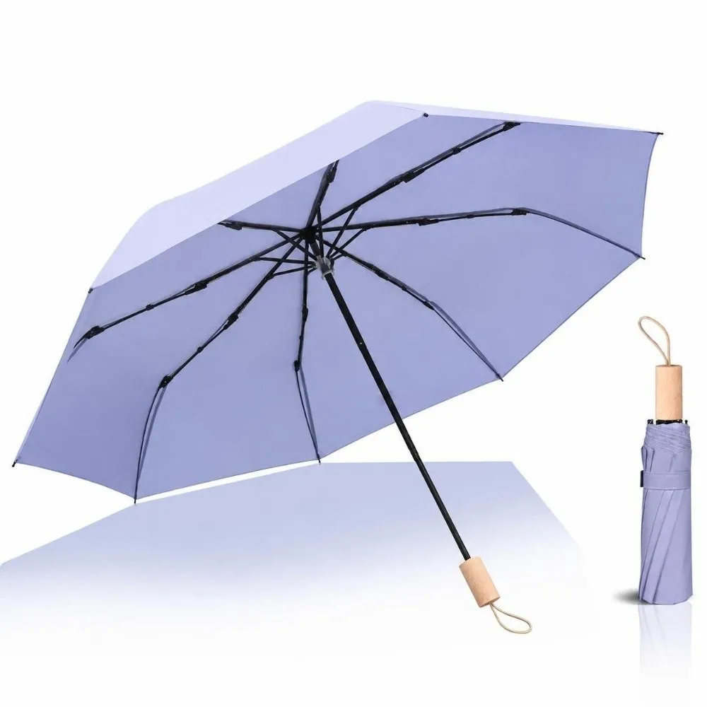 Water Reactive Floral Pattern Folding Umbrella Windproof Thickened Construction Rain Umbrella Compact Portable
