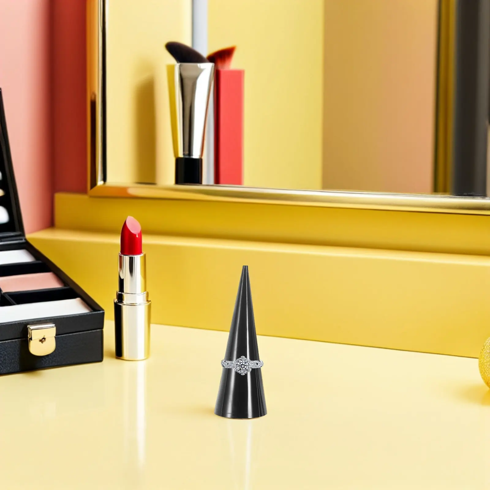3Pcs Acrylic Ring Holder Cone Shape Jewelry Display Stand for Vendors Rings Stand Single Cone Jewelry Organizer Space Saving