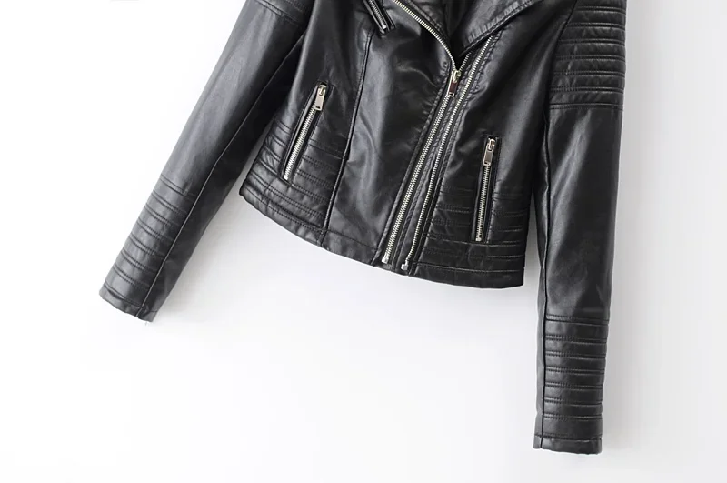 Customized 2024 New UZZDSS Women Soft Motorcycle Faux Leather Jackets Ladies Long Sleeve Autumn Winter Biker Streetwear Coat