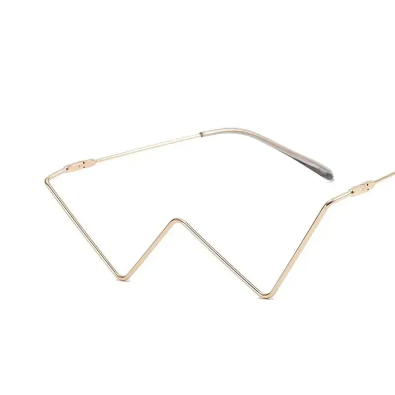 Vintage Diamond Decoration No Lens Half Metal Glasses Frames Woman Luxury Eyewear Popular Fashion Eyeglasses Frame Gold Silver