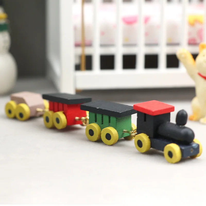 

5picecs1:12 Dollhouse Miniature Model - Kids Room Scene Accessories Children's Toy Small Train DIY Dollhouse Decor