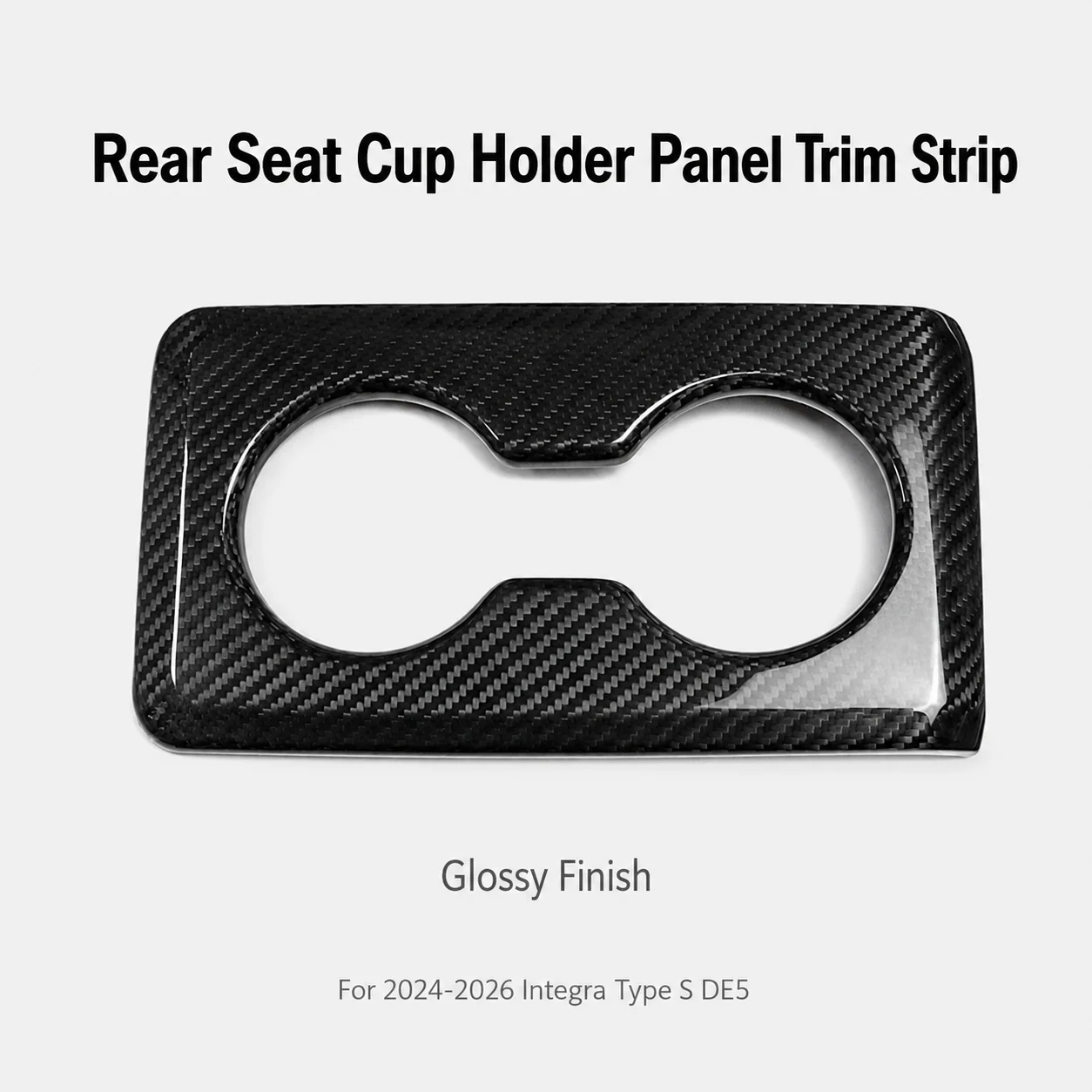 Real Dry Carbon Fiber Rear Seat Cup Holder Panel Trim For 2023+ Acura Integra Type S Models Glossy/Matte Car Accessories
