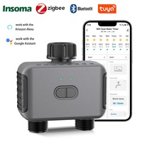 Zigbee/BT Automatic Water Timer Dual Hose Garden Irrigation Watering System Faucet Sprinkler Programmer support Alexa IPX5