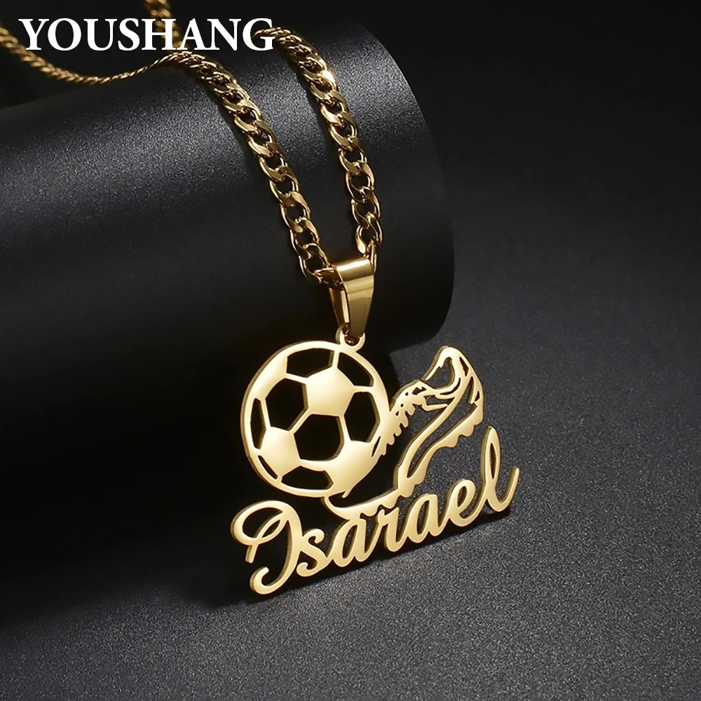YOUSHANG مخصص لكرة القدم الرياضة نمط اسم قلادة الرجال الفولاذ المقاوم للصدأ شخصية قلادة عيد ميلاد مجوهرات هدية #2