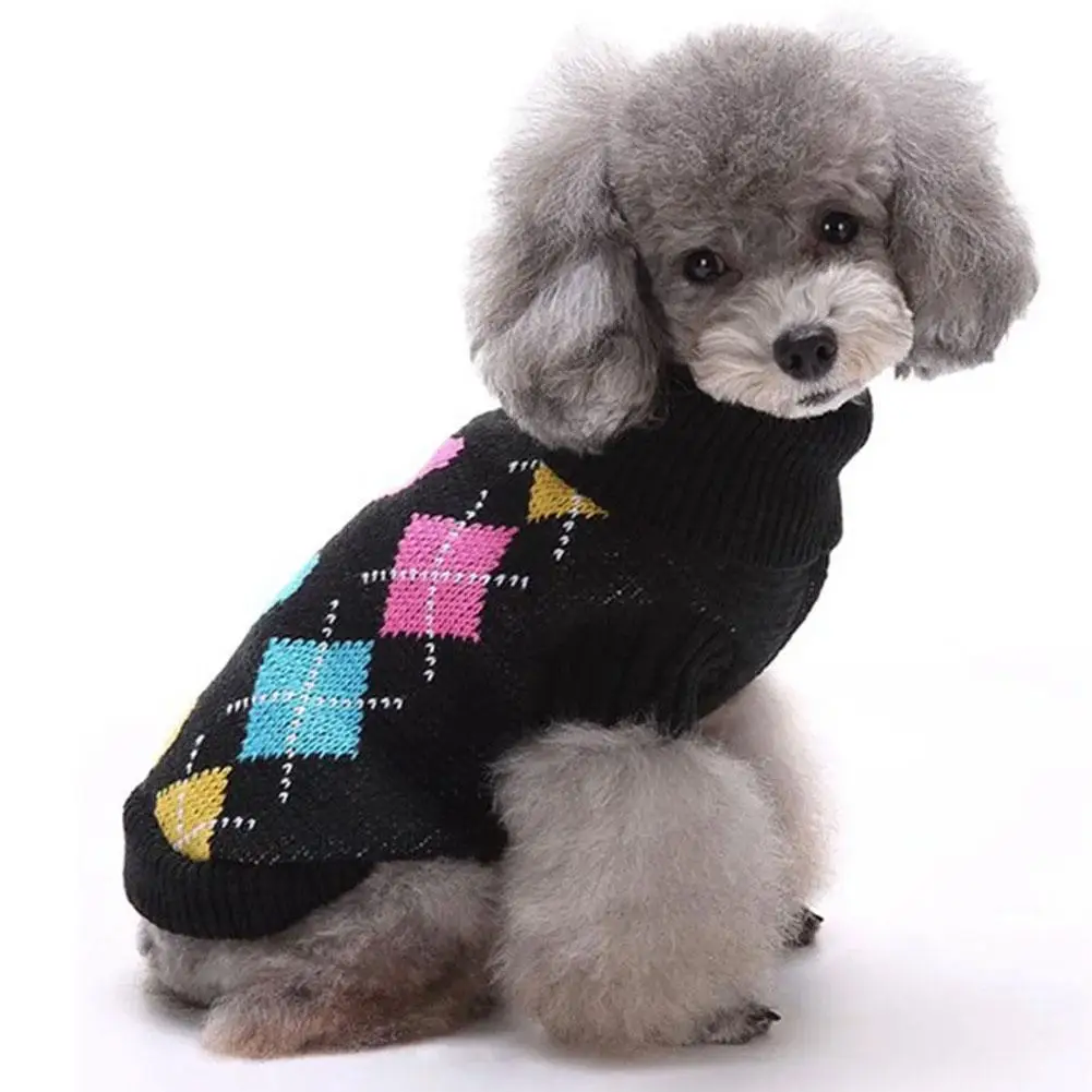 Black Love Diamond Pet Clothes Christmas Teddy Dog S-XXL Clothes Deco Wool Sweater Pet Warm Cat Dog Autumn And Cute Blend W B5V7