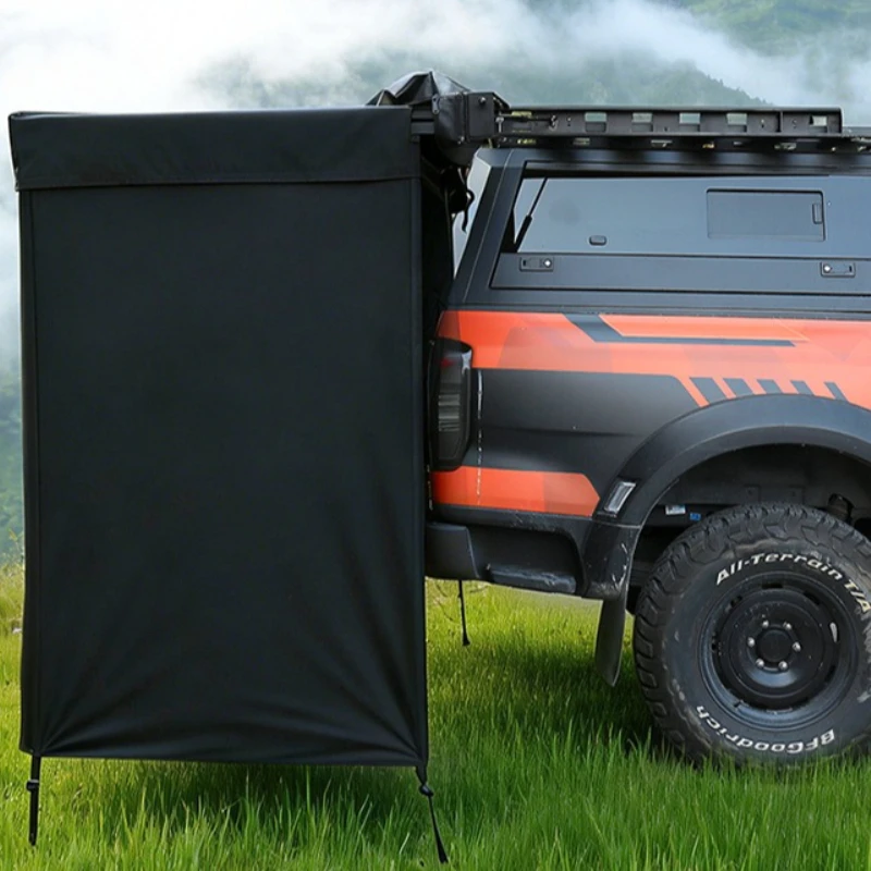 Outdoor Car Shower Room Waterproof Oxford Cloth Shower Enclosure 90 Degree Rotating Bracket with LED Light Changing Shelters
