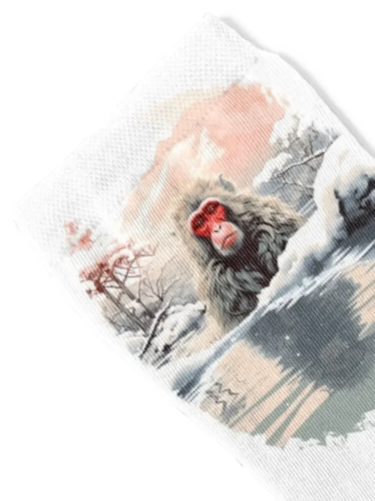 جوارب قرد الثلج اليابانية من macaque رياضية مضادة للانزلاق لكرة القدم شفافة للفتيات للرجال #2