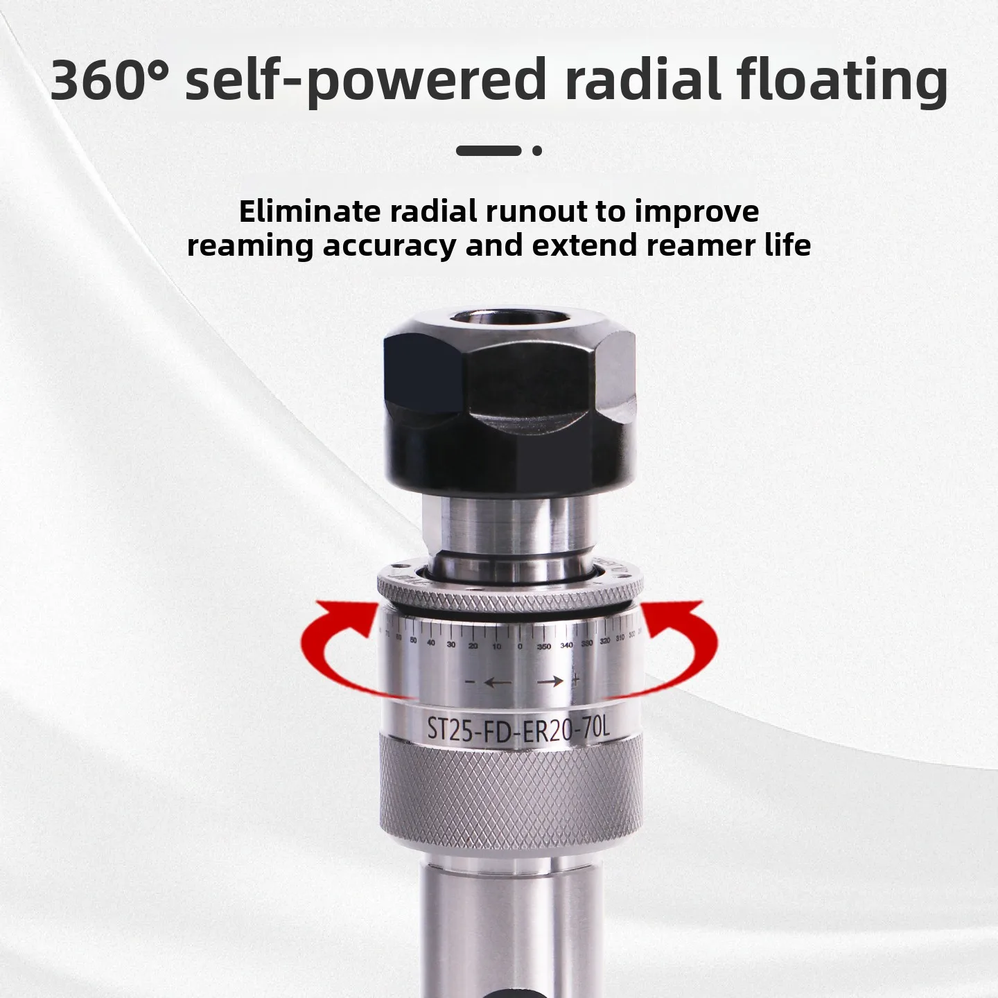 Lateral Floating Reamer HolderC16 /20/25 ER16 ER20/25/30Collet Holder Self‑CenteringforPrecision ReamingCNC MillingLathe Machine