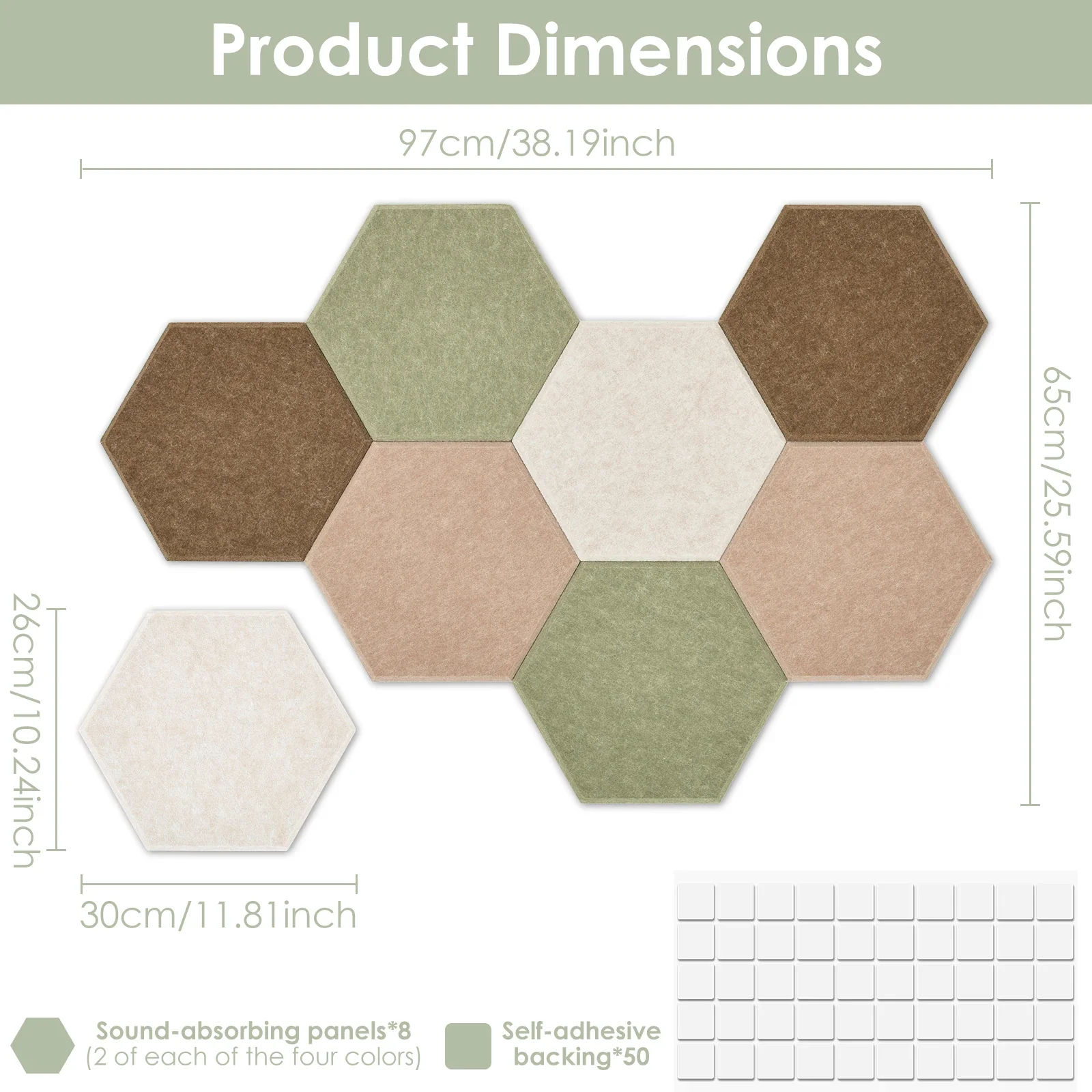 8Pcs Hexagon Felt Cork Board Self Adhesive Felt Notice Board with Adhesive Tab Hexagon Cork Boards for Office Bedroom Wall Decor
