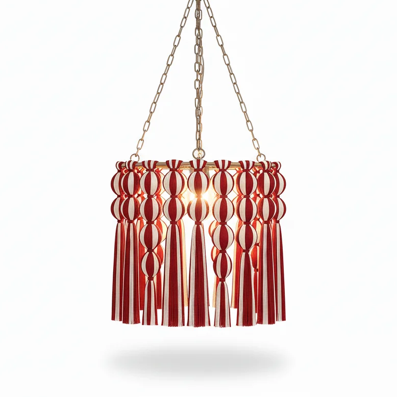 #￥Tassel Fringe Cotton Rope Lampshade Modern Minimalist for Bar Partition in Restaurant Home Poolside Macrame Art Gift forHotels