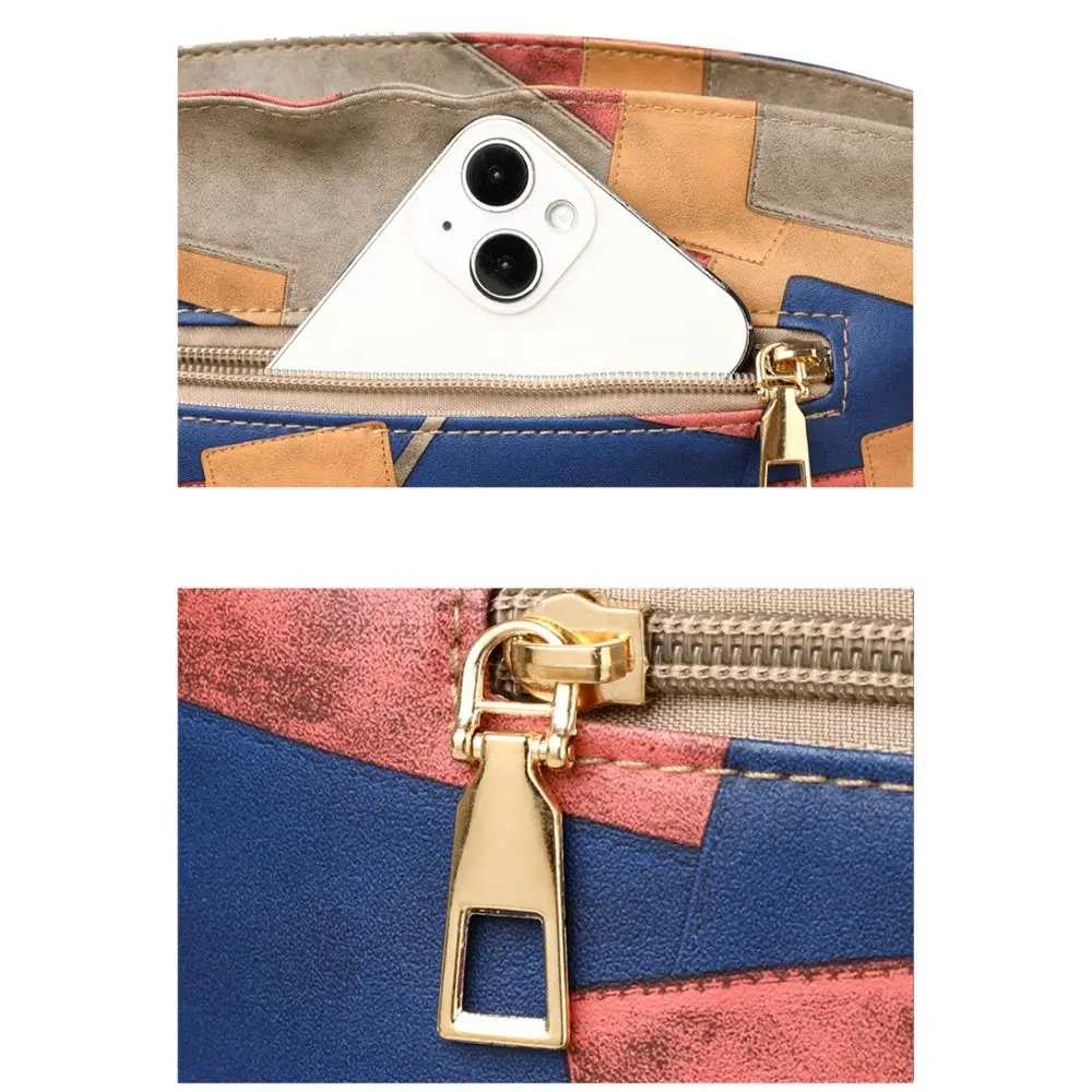 Durable PU Leather Shoulder Bag Large Capacity Portable Tote Bag Soft Hadnbag