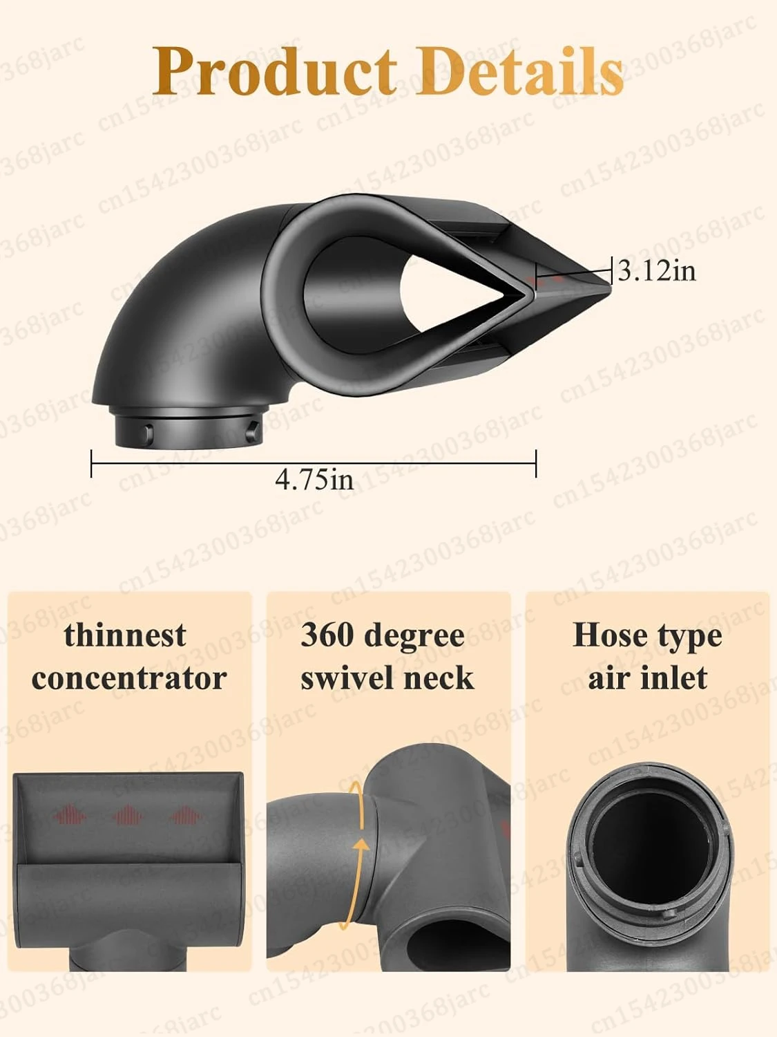 Präzision Styling Haar Styler Düse Für Dyson Airwrap HS01 HS05 SenCiciMen X9 Haar Trockner Professionelle Klinge Konzentrator Düse – Detail 8