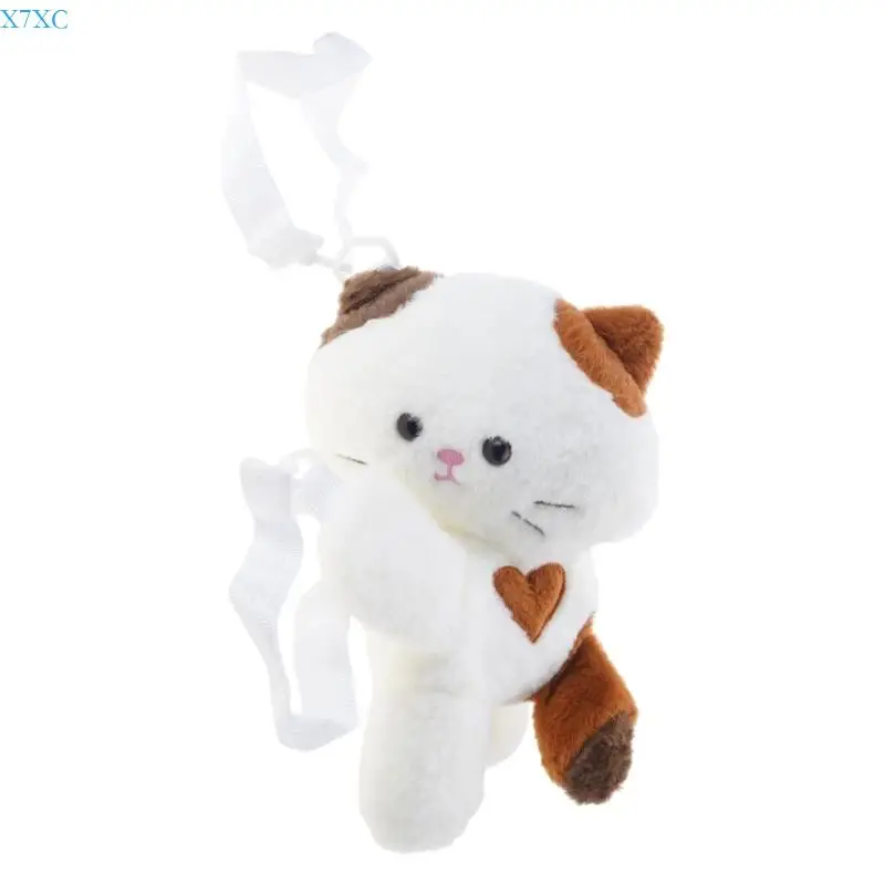 

X7XC для девочек, милая сумка через плечо с пушистыми кошками, легкая портативная сумка через плечо из хлопка