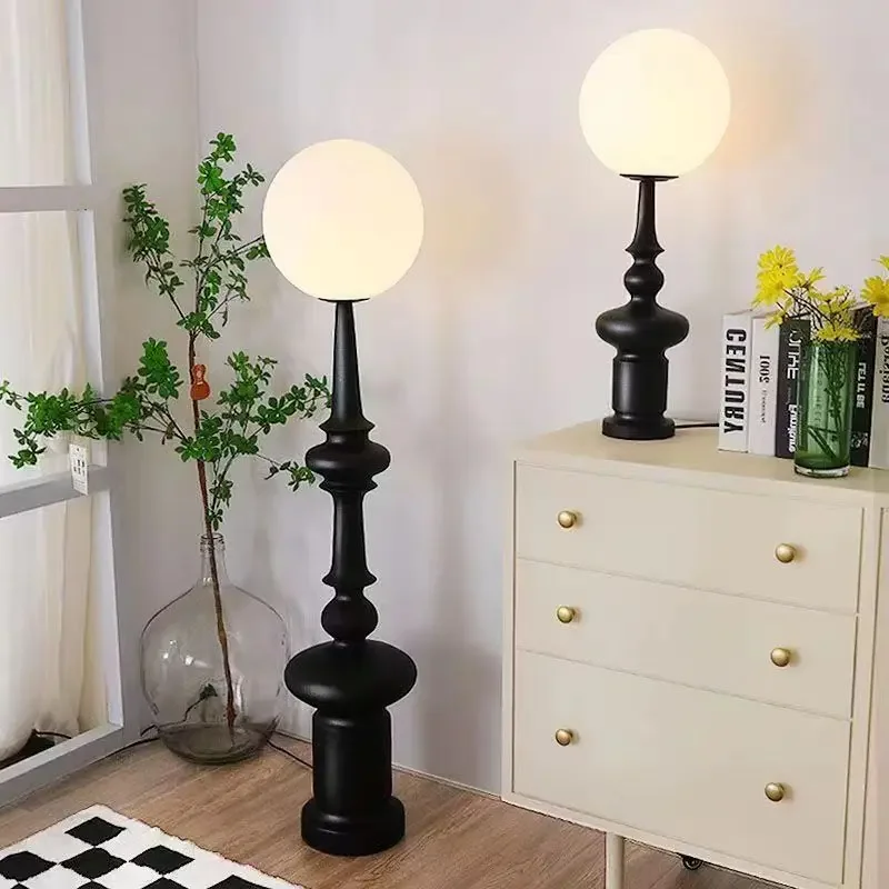 Loft Vintage Floor Lamps Creative Roman Designer Living Room Black Resin Standing Lamp Indoor Bedroom Study Decor Table Lights