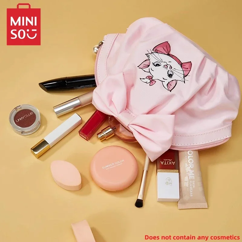 

MINISO Cosmetic Bag Disney Marie Cat Series Classic Storage Simple Fashionable Versatile Anime Decoration Birthday Gift