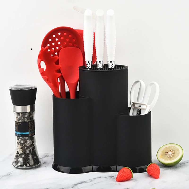 1PC Knife Holder Multi-purpose Utensils Kitchen Cutlery Cylinder Storage Box Storage Rack Shelf For Knives Spoon Fork Organizer