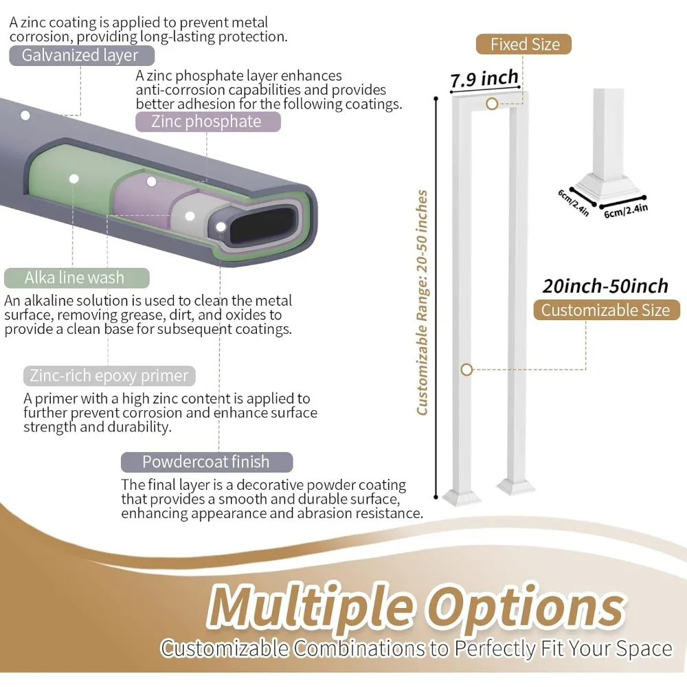 درابزين الدرج، درابزين الدرج الداخلي والخارجي، درابزين الشرفة وسياج سطح السفينة، درابزين الدرج المعدني الأبيض، مع C مزخرف #4