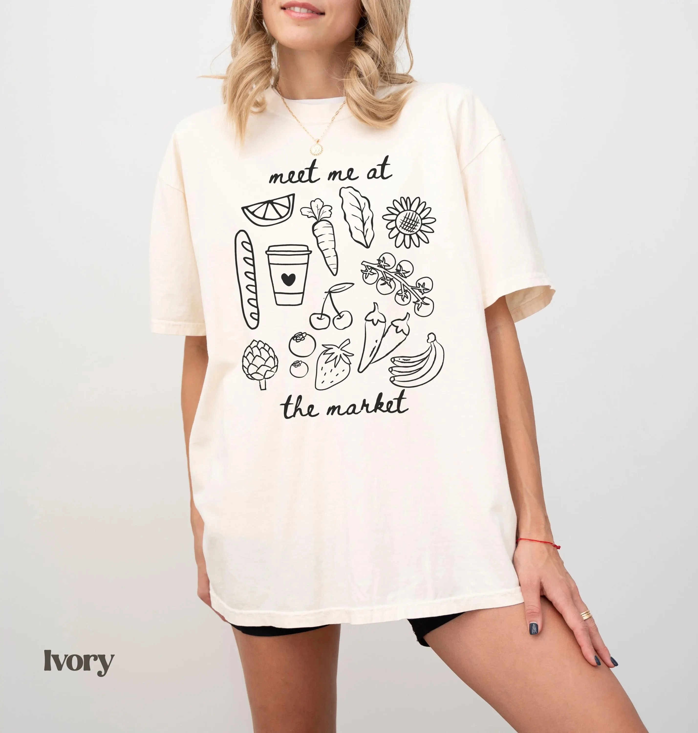 2026 Summer Women's  Vintage Farmers Market T-Shirt Unisex Cotton and Breathable Short Sleeve Oversized Loose Casual