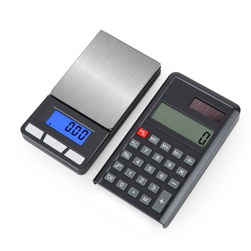 200g 0.01g Precision Digital Jewelry Gold Gram Carat Scales Blue LCD Pocket Weight Balance 500g 0.1 Solar Power Calculator Scale