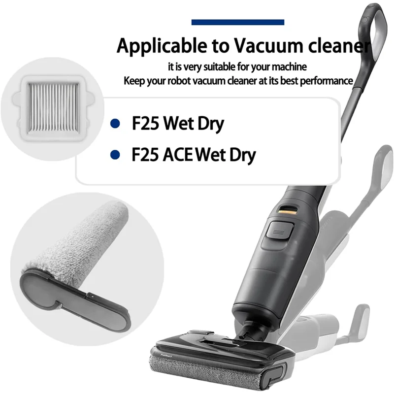 8 قطعة استبدال فلتر الفرشاة الدوارة لمرفق مكنسة Roborock F25 / F25 Ace