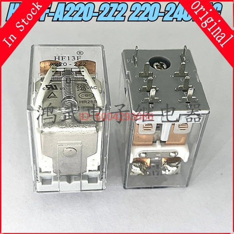

(Совершенно новый) 5 шт./лот, 100% оригинальное реле: HF13F-A220-2Z2, 220-240 В переменного тока, 8 контактов, хорошее состояние.